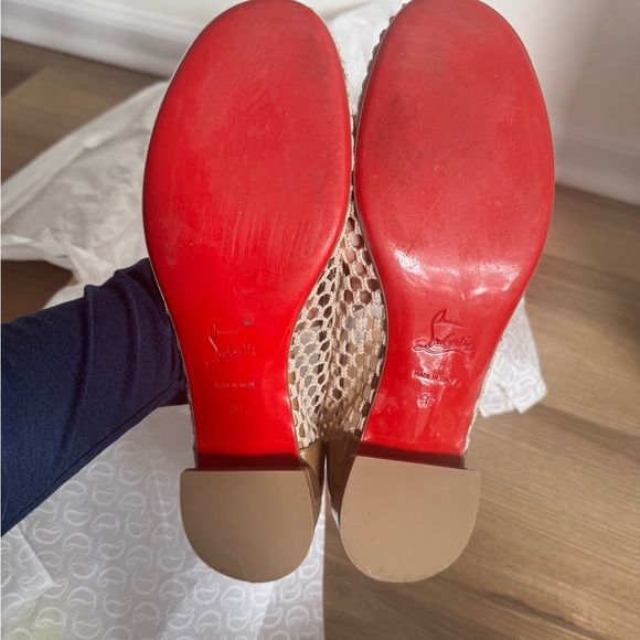 Christian Louboutin Beige Sweetie Jane Mesh Ballet Flat 37 - Picture 13 of 15